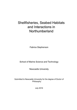 Shellfisheries, Seabed Habitats and Interactions in Northumberland