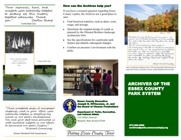 Archives of the Essex County Park System