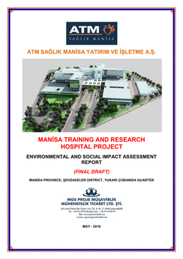 Manisa Training and Research Hospital Project Environmental and Social Impact Assessment Report (Final Draft)