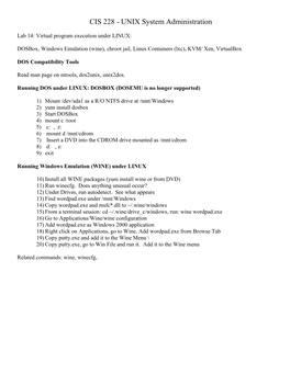 CIS 228 - UNIX System Administration