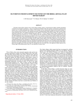 38. Evidence for Detachment Tectonics on the Iberia Abyssal Plain Rifted Margin1