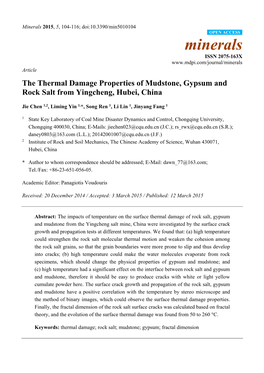 The Thermal Damage Properties of Mudstone, Gypsum and Rock Salt from Yingcheng, Hubei, China