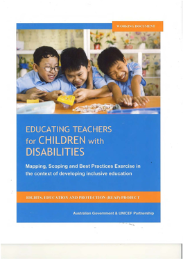 UNICEF Report Educating Teachers for Children with Disabilities