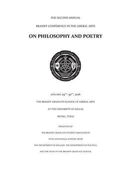 On Philosophy and Poetry