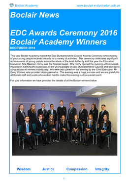 Boclair News EDC Awards Ceremony 2016 Boclair Academy Winners