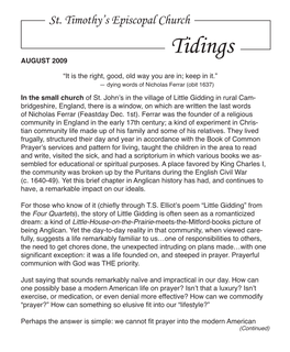 Tidings AUGUST 2009