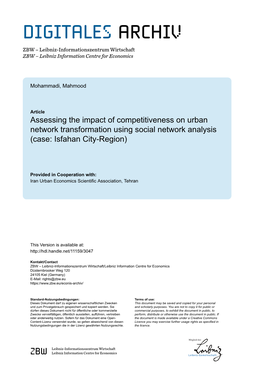 Assessing the Impact of Competitiveness on Urban Network Transformation Using Social Network Analysis (Case: Isfahan City-Region)