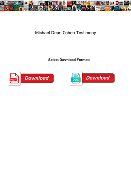 Michael Dean Cohen Testimony