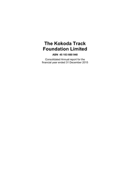The Kokoda Track Foundation Limited