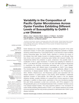 Variability in the Composition of Pacific Oyster Microbiomes Across