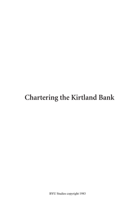 Article I Explore the Bank Founders’ Attempt to Obtain a Charter and the Reasons They Were Rebuffed in Their Efforts