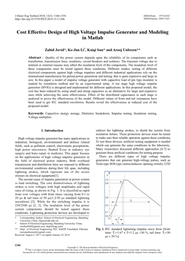 Cost Effective Design of High Voltage Impulse Generator and Modeling in Matlab