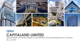 Raffles City Portfolio in China a Leader in Integrated Developments