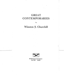 GREAT CONTEMPORARIES Winston S. Churchill