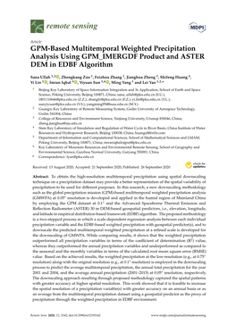 GPM-Based Multitemporal Weighted Precipitation Analysis Using GPM IMERGDF Product and ASTER DEM in EDBF Algorithm