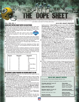 2019 Draft Preview Dope Sheet
