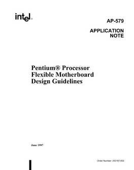 Pentium® Processor Flexible Motherboard Design Guidelines