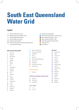 SEQ Water Grid Desalination Plant Moreton Bay Somerset Dam (Lake Somerset) 15 Regional Council Local Government Boundary Power Stations