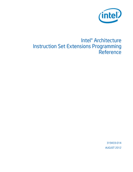Intel® Architecture Instruction Set Extensions Programming Reference