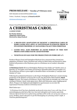 A Christmas Carol a Ghost Story