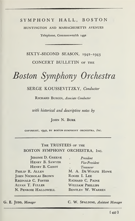 Boston Symphony Orchestra Concert Programs, Season