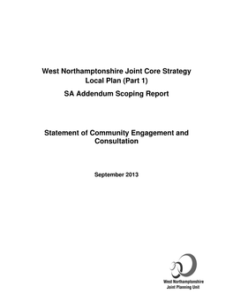 West Northamptonshire Joint Core Strategy Local Plan (Part 1) SA Addendum Scoping Report