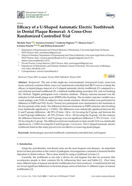 Efficacy of a U-Shaped Automatic Electric Toothbrush in Dental