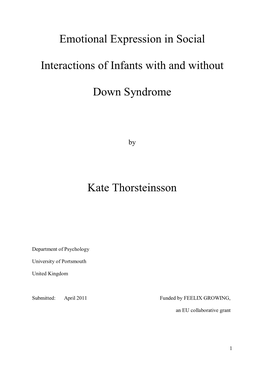 Emotional Expression in Social Interactions of Infants with And