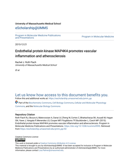 Endothelial Protein Kinase MAP4K4 Promotes Vascular Inflammation and Atherosclerosis