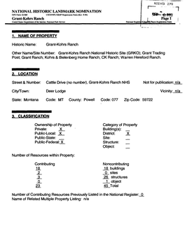 Grant-Kohrs Ranch National Historic Site (GRKO); Grant Trading Post; Grant Ranch; Kohrs & Bielenberg Home Ranch; CK Ranch; Warren Hereford Ranch