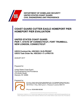 Coast Guard Cutter Eagle Homeport Pier Homeport Pier Evaluation