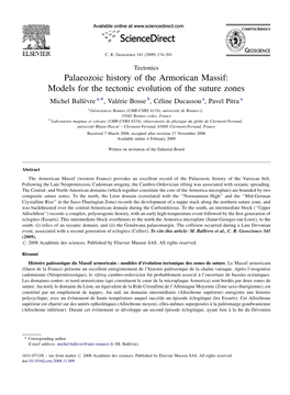 Palaeozoic History of the Armorican Massif