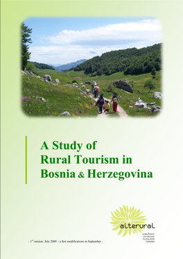 A Study of Rural Tourism in Bosnia& Herzegovina