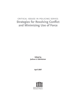 Strategies for Resolving Conflict and Minimizing Use of Force