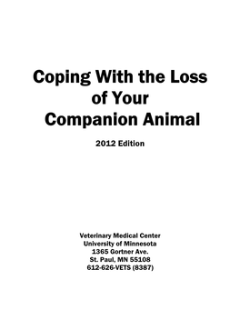 Coping with the Loss of Your Companion Animal