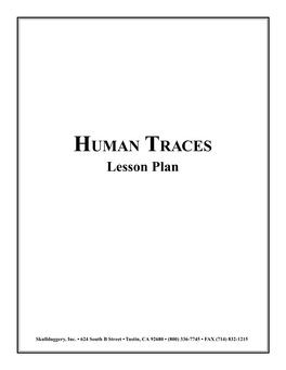 HUMAN TRACES Lesson Plan