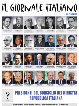 Presidenti Del Consiglio Dei Ministri Repubblica Italiana