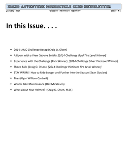 IAMC Newsletter (1-2015 Issue