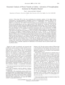 Activation of Triosephosphate Isomerase by Phosphite Dianion† Tina L