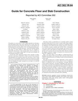 ACI 302-IR-04: Guide for Concrete Floor and Slab Construction