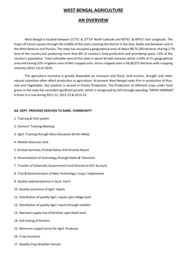 West Bengal Agriculture an Overview