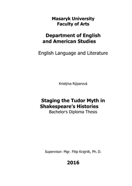 Department of English and American Studies English Language And