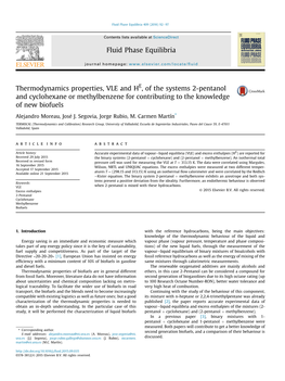 Thermodynamics Properties, VLE and HE, of the Systems 2-Pentanol and Cyclohexane Or Methylbenzene for Contributing to the Knowledge of New Biofuels