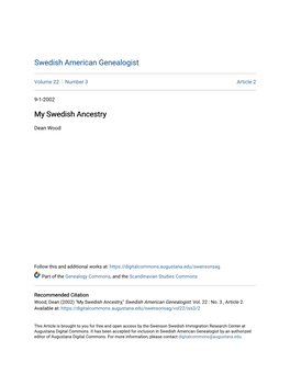 My Swedish Ancestry
