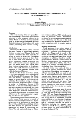 Wood Anatomy of Thornea, Including Some Comparisons with Other Hypericaceae