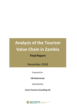 Analysis of the Tourism Value Chain in Zambia