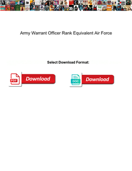 Army Warrant Officer Rank Equivalent Air Force