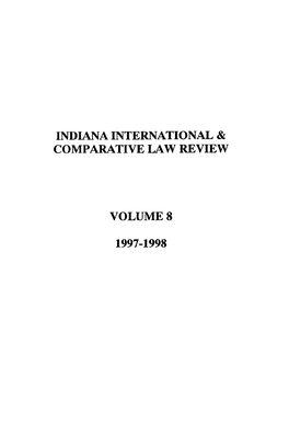 Indiana International & Comparative Law Review