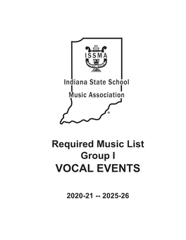 Vocal Group I Required Lists 2020-21