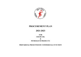 Procurement Plan 2021-2023